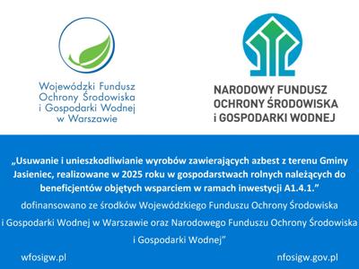 Dofinansowanie z WFOŚiGW i NFOŚiGW na usuwanie azbestu w gospodarstwach rolnych w ramach KPO - inwestycja A1.4.1.