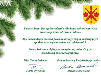 kartka z życzeniami świątecznymi