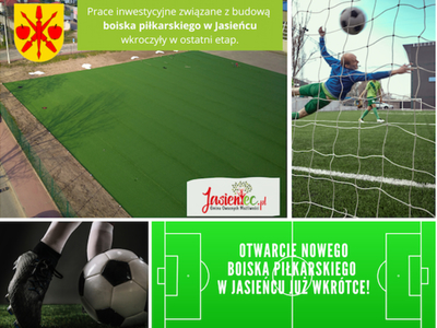 Grafika ilustrująca powstające boisko w Jasieńcu