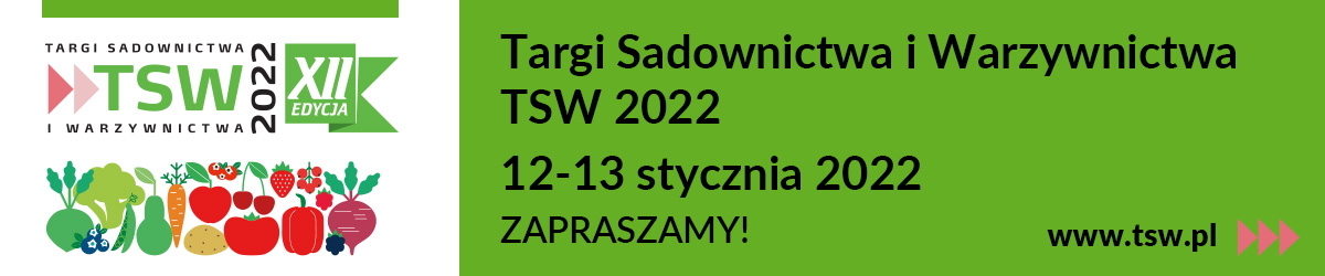 banner informujący o targach warzywnictwa i sadownictwa w Nadarzynie