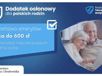 Grafika informująca o ustawie o dodatku osłonowym dla emerytów