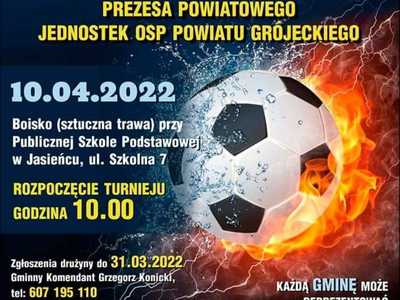 gafika informująca o strażackim turnieju piłki nożnej