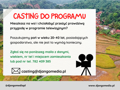 grafika informująca o castingu do programu w telewizji TTV