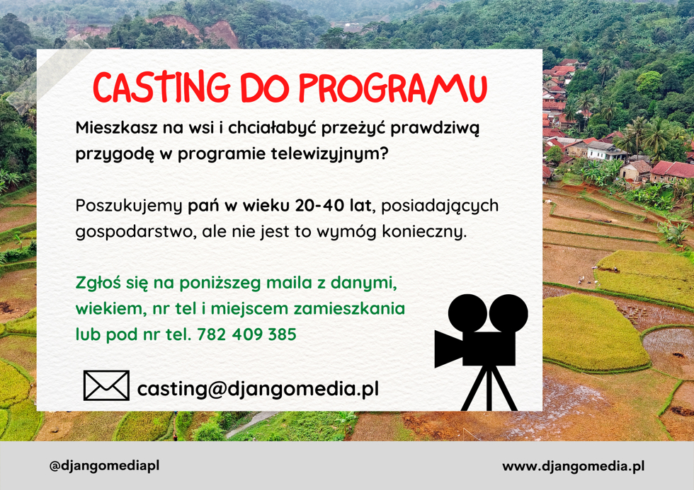 grafika informująca o castingu do programu w telewizji TTV