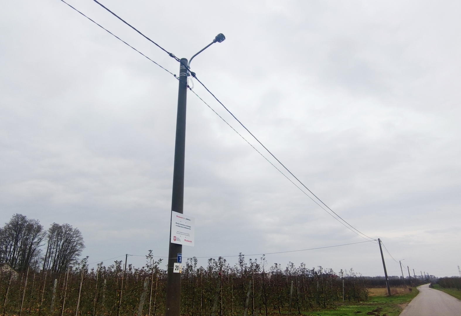 zdjęcie przedstawia nowe oświetlenie uliczne w Miedzechowie