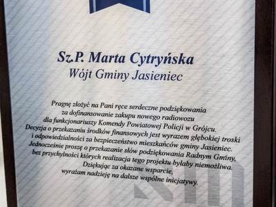 podziękowania od Policji