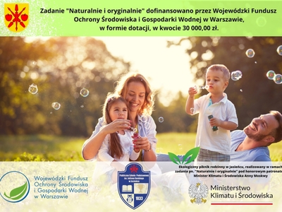 Grafika zapraszająca na Ekologiczny Piknik Rodzinny z okazji Dnia Dziecka