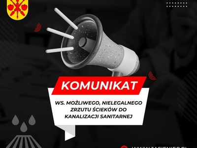 Grafika komunikat, przedastawia megafon