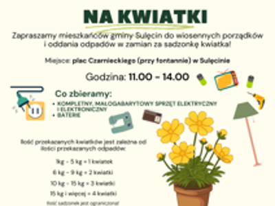 Zdjęcie plakatu dotyczącego akcji ,,Zamień odpadki na kwiatki"