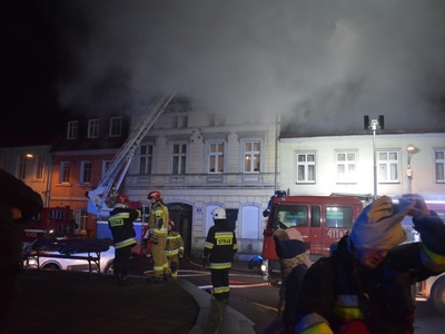 Akcja ratownicza przy placu Czarnieckiego w Sulęcinie.