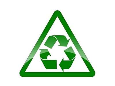 Symbol recyklingu - trzy zielone strzałki układające się w trójkąt.