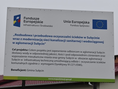 Rozbudowa i przebudowa oczyszczalni ścieków w Sulęcinie.
Baner. 