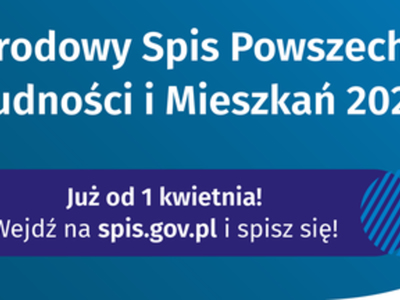 Baner informujący o Narodowym Spisie Powszechnym Ludności i Mieszkań 2021