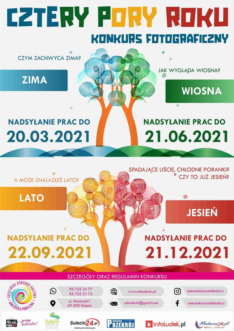 Plakat konkursu fotograficznego " Cztery Pory Roku".