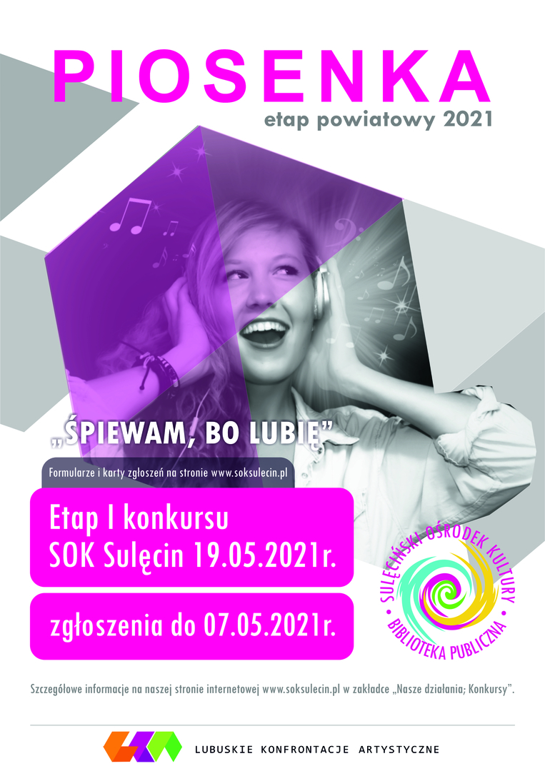 Plakat Konkursu "ŚPIEWAM, BO LUBIĘ"