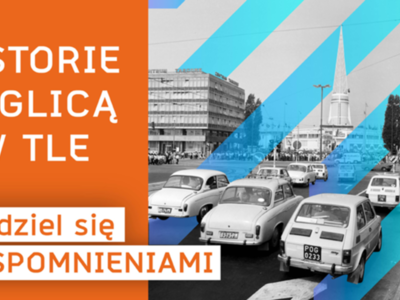 Plakat konkursowy "Historie z Iglicą w tle".