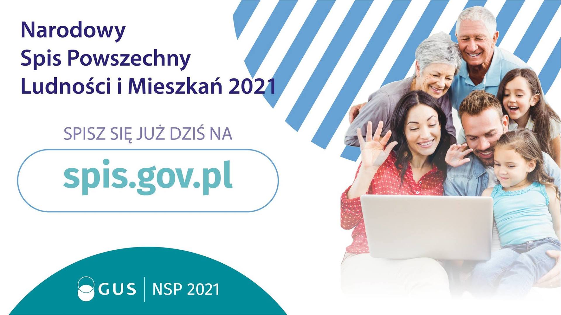 Plakat "Narodowy Spis Powszechny Ludności i Mieszkań 2021".