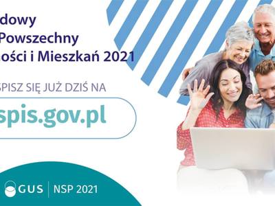 Plakat "Narodowy Spis Powszechny Ludności i Mieszkań 2021".