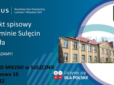 Plakat Punktu spisowego w Gminie Sulęcin.