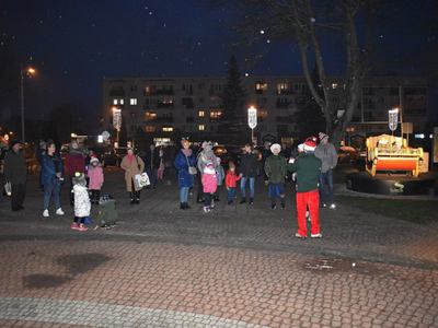 Spotkanie z Mikołajem w rynku.