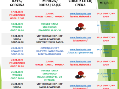 Ferie zimowe z SOSiR
