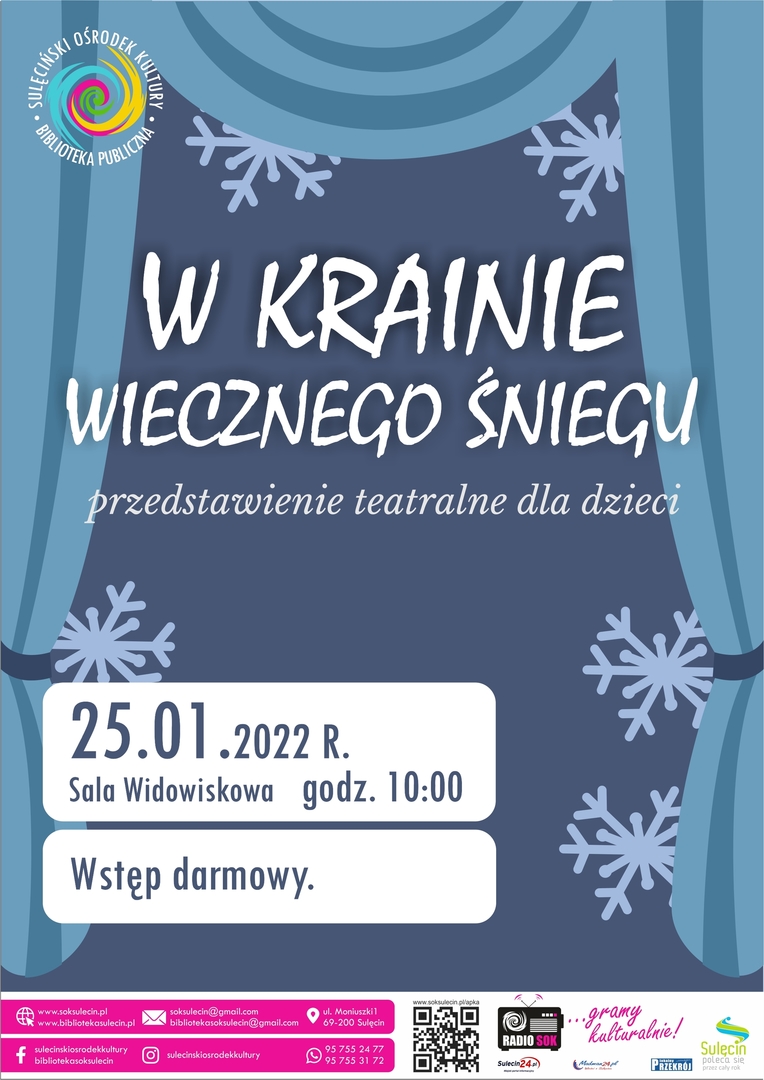 Zapraszamy na przedstawienie teatralne - W krainie wiecznego lodu

