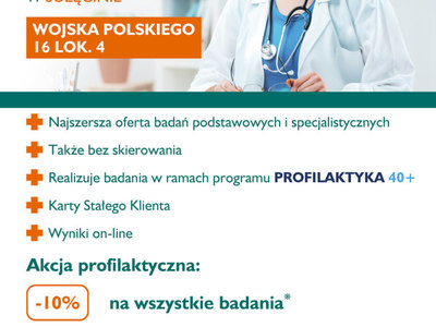 Zapraszamy na bezpłatne badania w ramach programu Profilaktyka 40+