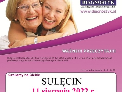 Badania mammograficzne w Sulęcinie