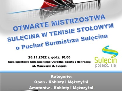 Otwarte Mistrzostwa Sulęcina w Tenisie Stołowym o Puchar Burmistrza Sulęcina
