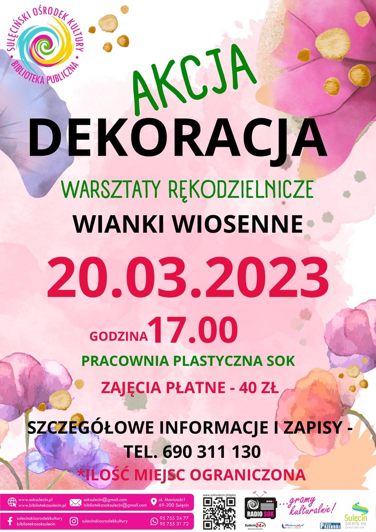 Zapraszamy na warsztaty rękodzielnicze - Akcja dekoracja!