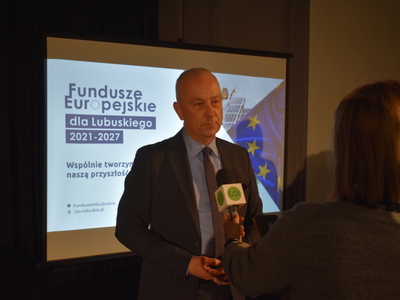 Fundusze europejskie na lata 2021-2027. Marszałek Województwa Lubuskiego Marcin Jabłoński. 