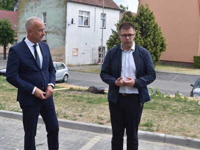 Nasadzenie drzewek przy zakończonej inwestycji w Sulęcinie. 