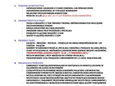 Regulamin Wyścigu Szosowego