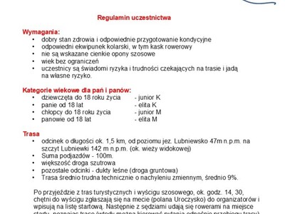 Regulamin Wyścigu Uphill