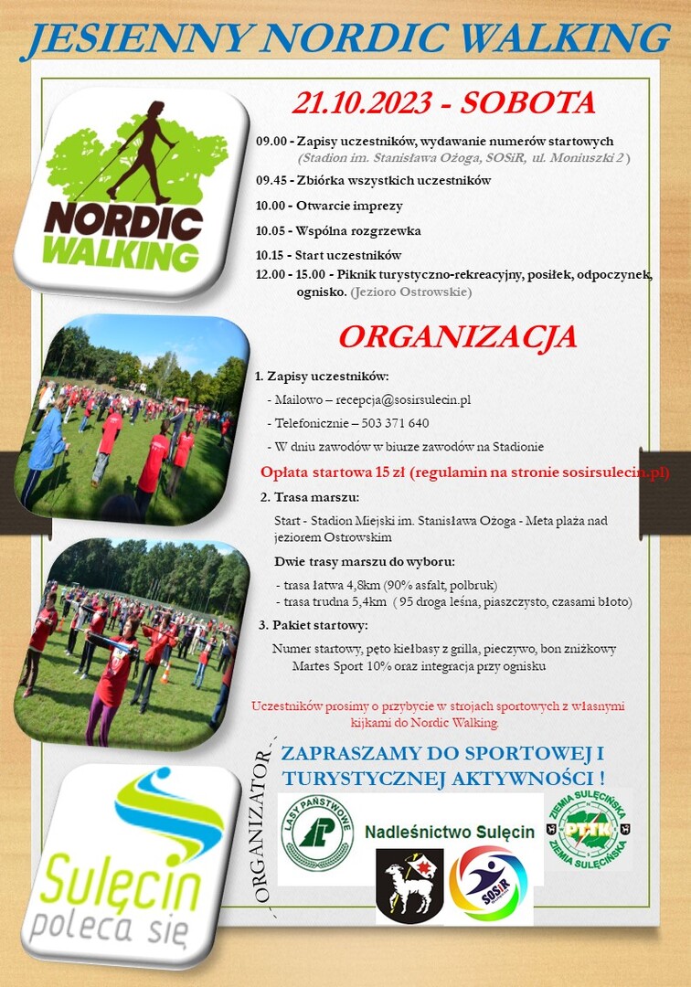 Zapraszamy na JESIENNY MARSZ NORDIC-WALKING
