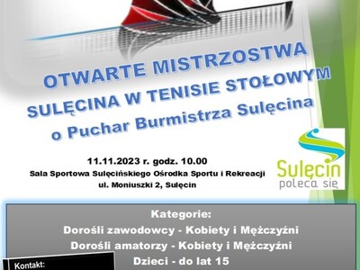 Zapraszamy na Mistrzostwa Tenisa Stołowego