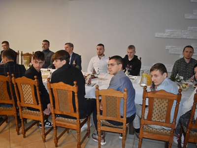 Wigilijne spotkanie zawodników MKS STAL Sulęcin. 