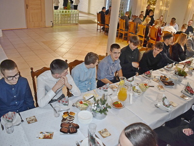 Wigilijne spotkanie zawodników MKS STAL Sulęcin. 