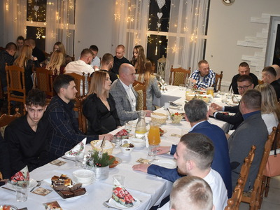 Wigilijne spotkanie zawodników MKS STAL Sulęcin. 