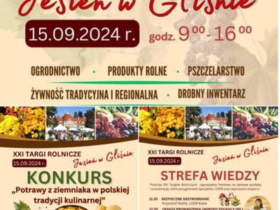 Plakat targów Jesień w Gliśnie 2024