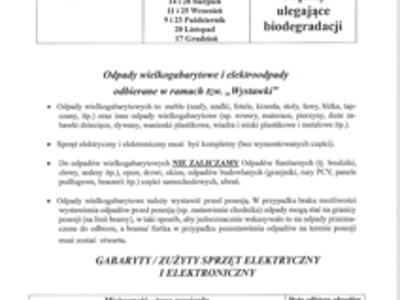 HARMONOGRAM ODBIORU ODPADÓW II PÓŁROCZE (LIPIEC-GRUDZIEŃ) 2025 ROKU 2