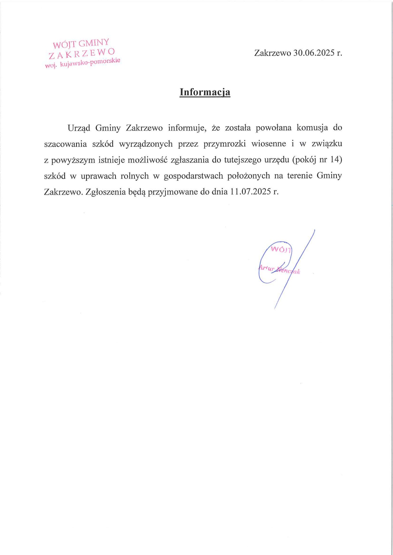 komisja do szacowania szkód wyrządzonych przez przymrozki wiosenne