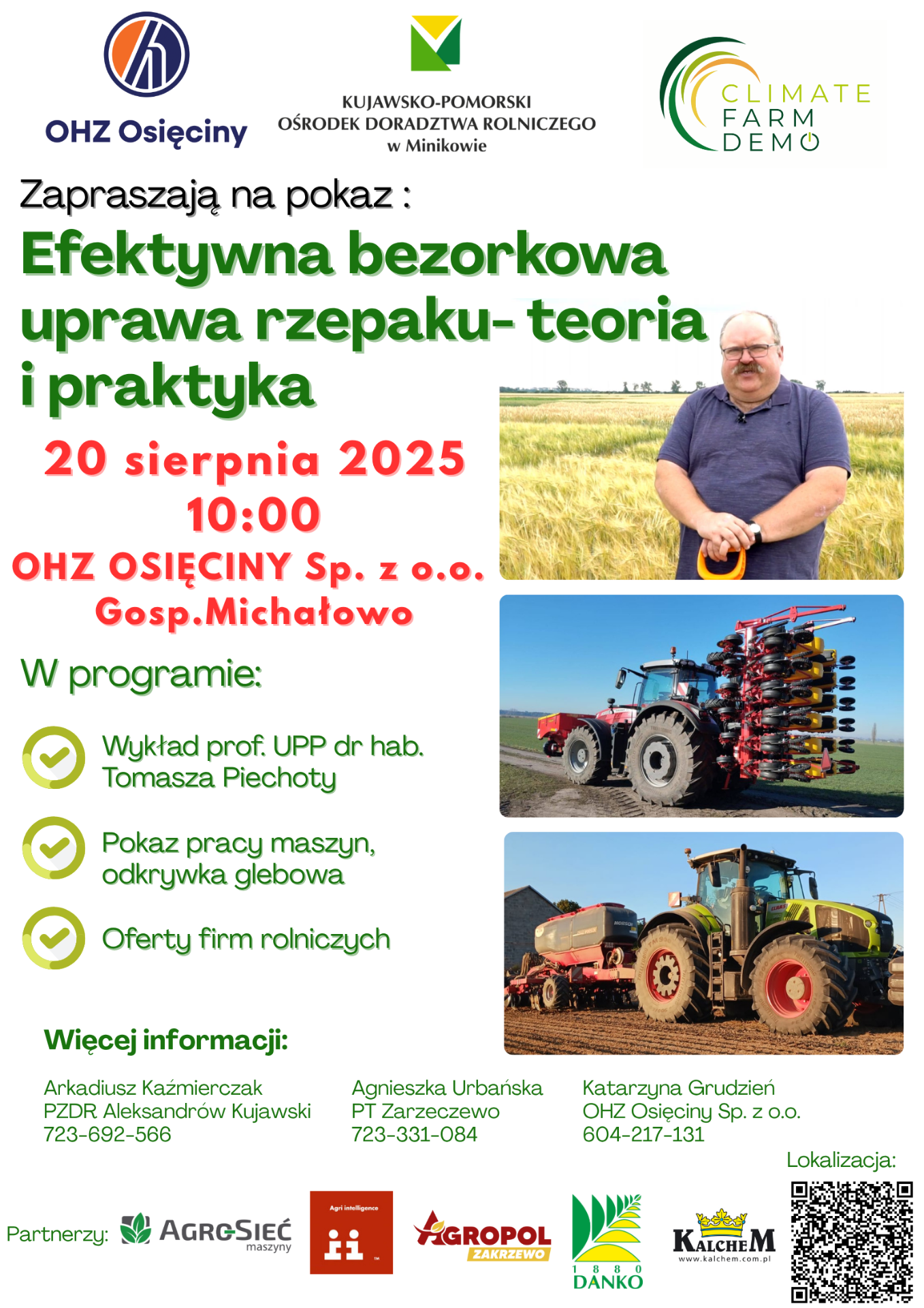Zaproszenie na pokaz "Efektywna bezorkowa uprawa rzepaku - teoria i praktyka"!