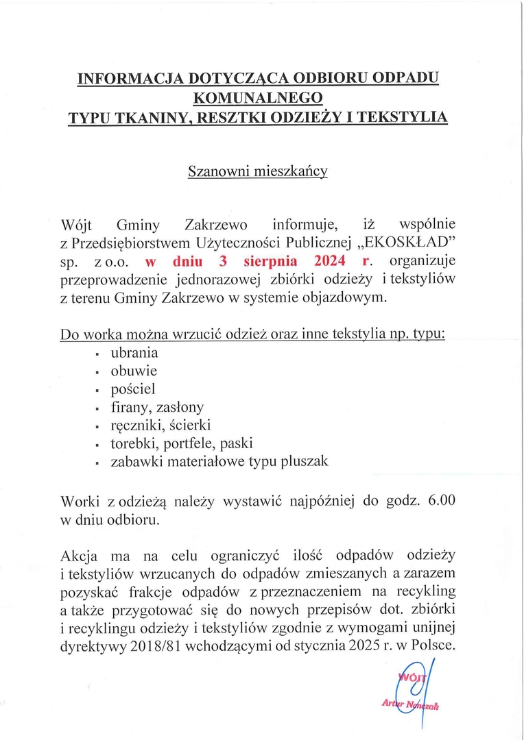 Zbiórka tekstylii