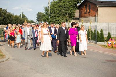Alt=”Zdjęcie przedstawia obchody Dożynek Gminy Ciasna w Glinicy w dniu 1 września 2024 roku.”