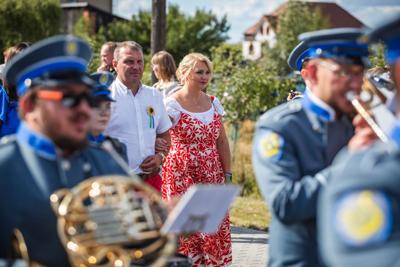 Alt="Zdjęcie przedstawia obchody Dożynek Gminy Ciasna w Wędzinie, które odbyły się 24 sierpnia 2025 roku."