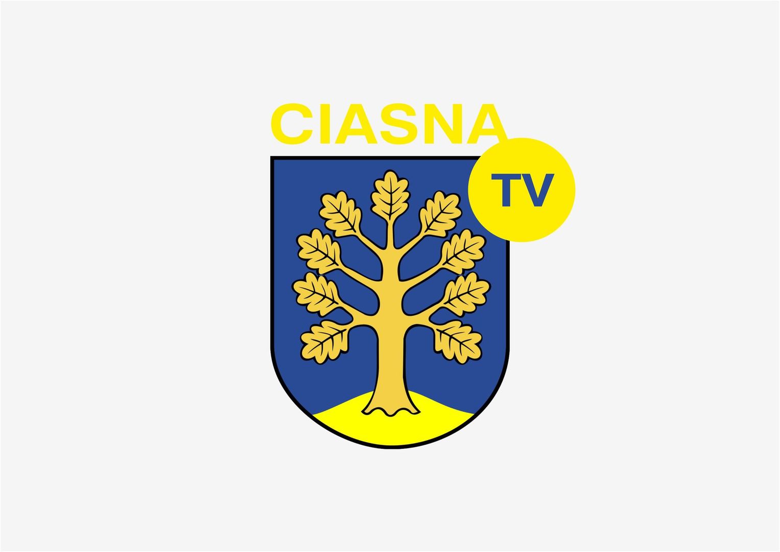 Alt="Herb Gminy Ciasna z napisem Ciasna TV."