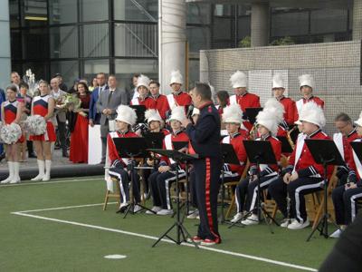 Alt="Zdjęcie przestawia obchody Jubileuszu Kleszczowskiej Orkiestry Dętej. Gminę Ciasna reprezentowała  Mała Orkiestra Dęta."