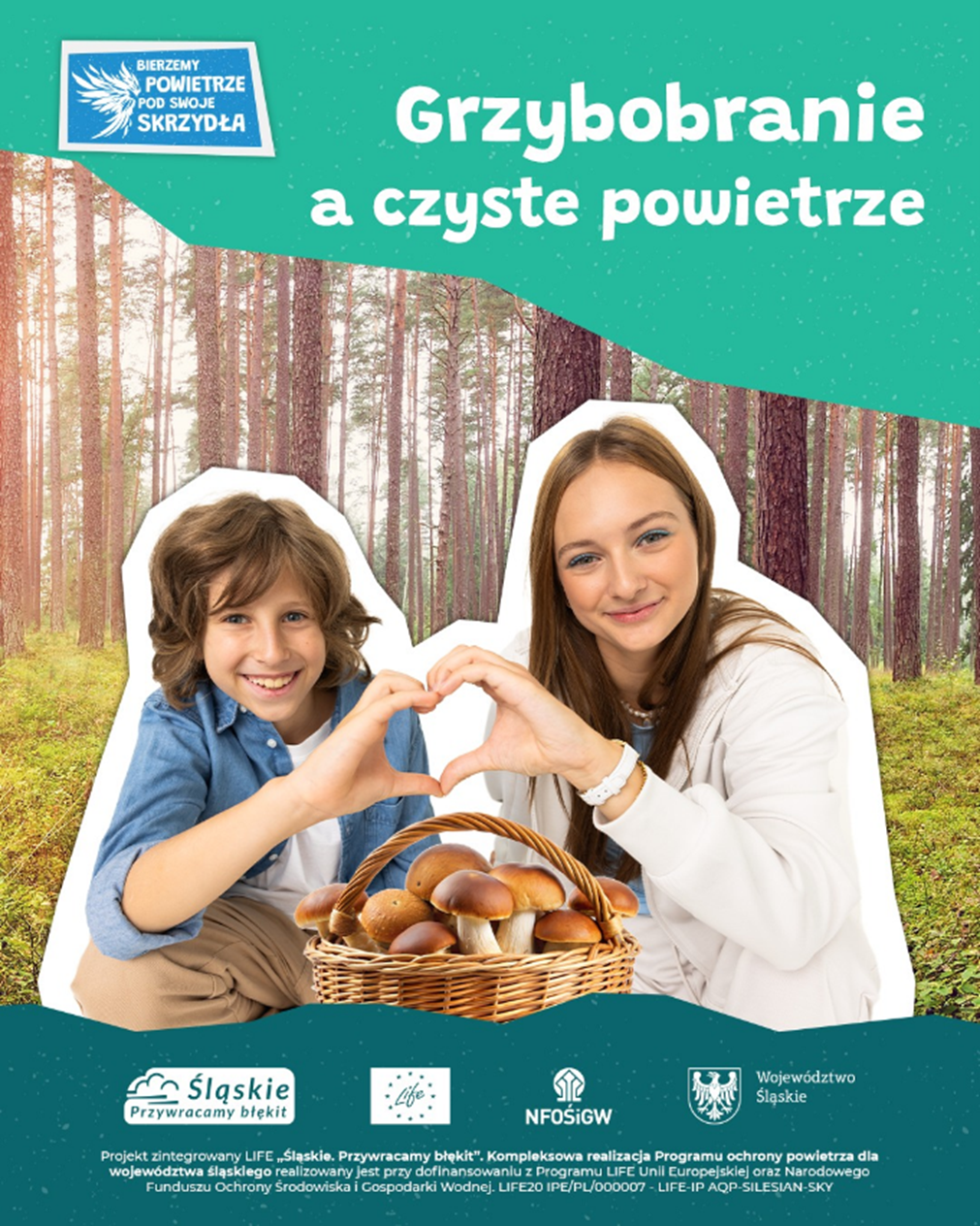 Alt="Plakat promujący czyste powietrze - Śląskie - Przywracamy błękit."
