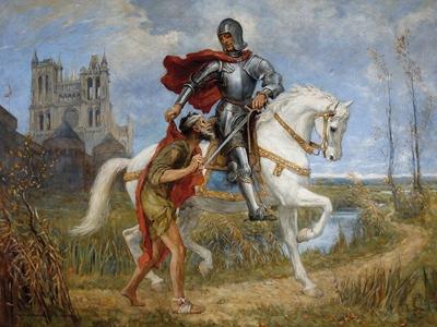 Alt="Obraz św. Marcina https://csb.wikipedia.org/wiki/%C3%92br%C3%B4zk:Wilfred_Thompson_St_Martin_And_The_Beggar.jpg dostęp do witryny - 29.12.2025r. "